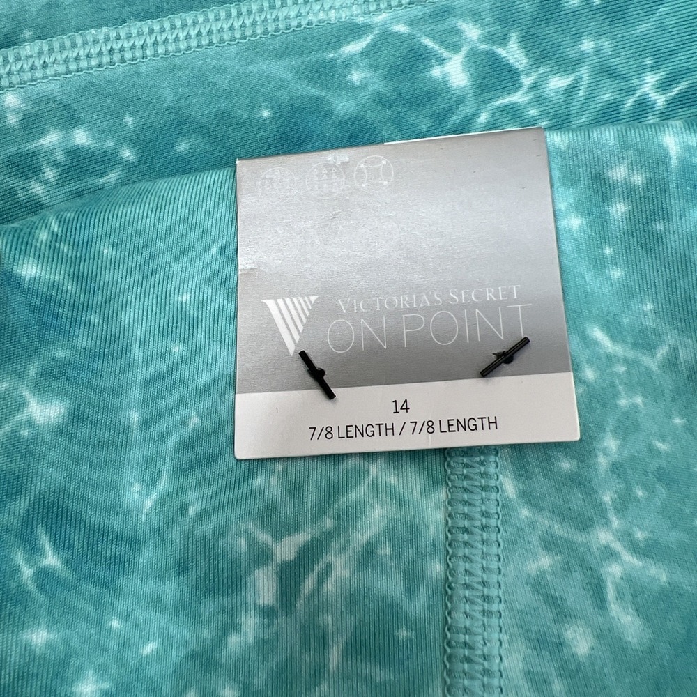 NWT Victoria's Secret On Point Flow Athleisure Fitness Leggings Teal Size 14 - Picture 11 of 16